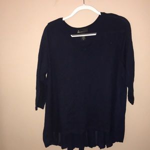 knitted lite sweater blouse with a sheer back